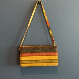 Lodis Multicolor Striped Clutch - Lodis suede wallet / clutch / wristlet
